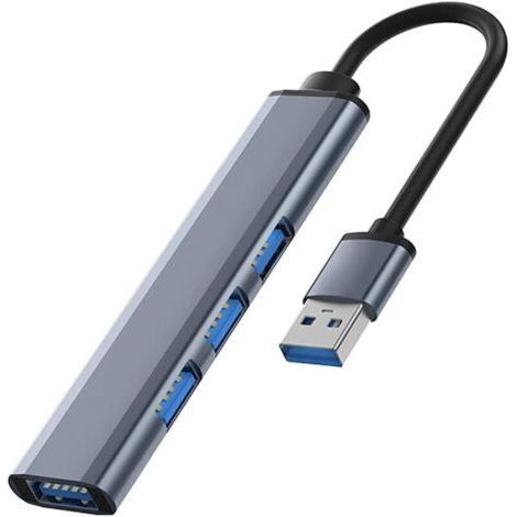 USB-Hub mit 4 und 1 Port – 1 USB 3.0-Port und 3 USB 2.0-Ports – Kompatibel mit MacBook Pro und Windows – Plug & Play (1/5)
