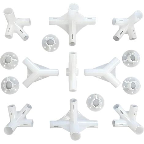 Packung mit 15 Kunststoff-Zeltverbindern für 3 x 6 m Pavillonmarkisen, 25/19 mm Mittelverbinderfüße, Outdoor-Campingwerkzeug