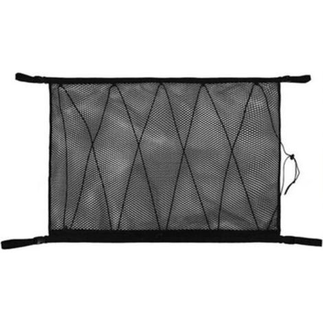 rangements,Toit en filet à bagages, sac en filet de couverture de voiture à double couche avec fermeture à glissière Auto Supplies Sac de rangement deux-en-un avec cordon de serrage et (1/5)