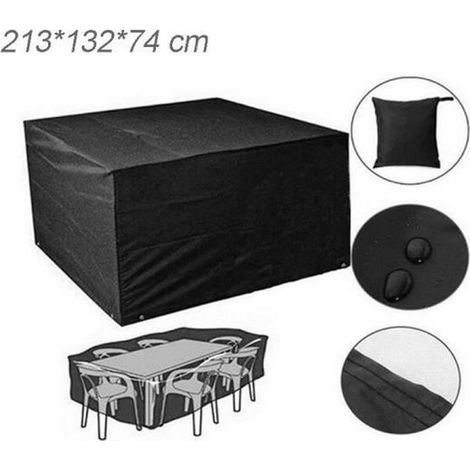 Leadgoods® Garden Furniture Cover - Black - 213x132x74 cm (1/4)