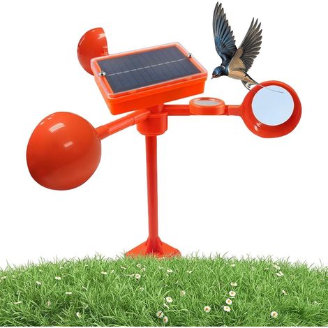 Solar-Powered Bird Repellent with 360-Degree Rotation - Outdoor Solar Bird Deterrent - Waterproof Pigeon Repellent Device for Garden, Camping, Rooftop, Yard, Farm, Lawn, Warehouse (1/5)