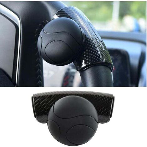 (Noir)Bouton de Volant de Voiture, Universel Spinner de Volant Silicone, Bouton de Rappel de Volant Rotatif à 360°, Convient à Toutes Les Voitures, Camions, Semi-Remorques, Bateaux (1/4)