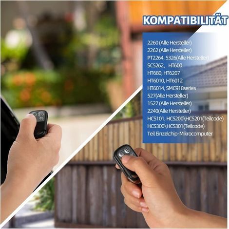 Universelle 433,92-MHz-Fernbedienung – Fernbedienungskloner mit festem Code – 4 Tasten für Garagentor und Einfahrtstor – Kompatibel mit Marantec Rolling Code (1/5)