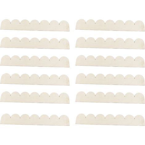 Moulure décorative bois festonnée DIY non finie – Bord bois armoire fenêtre étagère porte mur M 12 pièces, décoration (1/4)