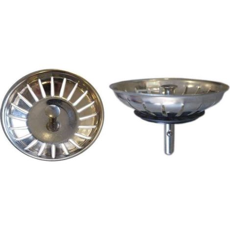 Recambio tapón cesta Ø83 mm con bola modelo acero inoxidable L.B. Plast DC1158 Cromo