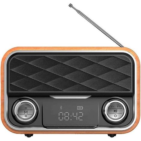 Tragbares Retro-Bluetooth-Radio mit FM/AUX-Empfang, Rückkopplungsantenne, klarem Klang und Kompatibilität mit Android-Tablets (1/5)
