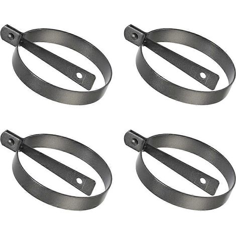Lot de 4 moules à œufs antiadhésifs, anneaux de cuisson ronds et épais avec poignées, pour faire frire des œufs et des crêpes, ustensile de cuisine facile à nettoyer (1/5)
