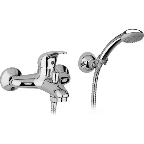 Miscelatore vasca Paffoni Nettuno Due in ottone cromo con kit doccia (1/2)