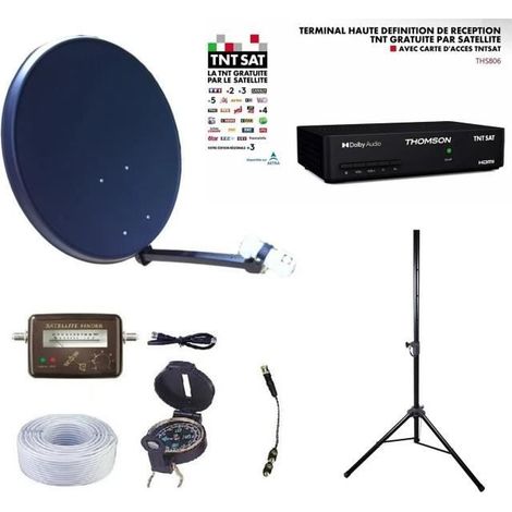 KIT Récepteur Thomson THS806 TNTSAT 220/12V + PARABOLE + LNB + Trépied + Kit SATFINDER