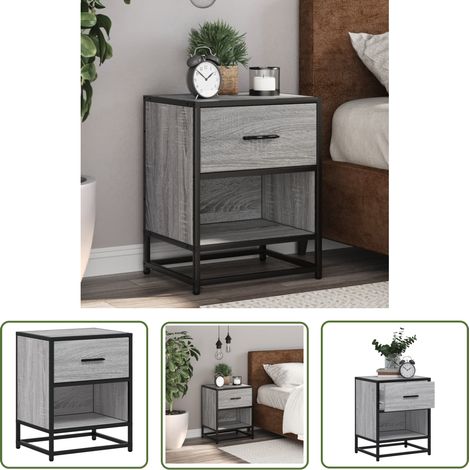 vidaXL Nachttisch Grau Sonoma 40x31x50 cm Holzwerkstoff (1/5)
