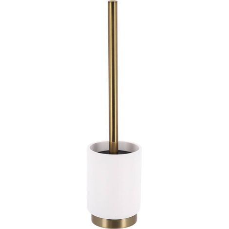 Escobilla de inodoro de polirresina arusha gold - blanca - Tendance