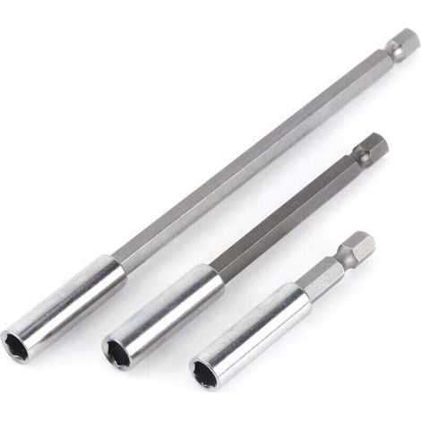 3 Stück 1/4" Tige Porte Embouts Magnétique Extension de Vissage Rallonge Perceuse Électrique Tournevis Extension pour Foret Electrique (1/4)