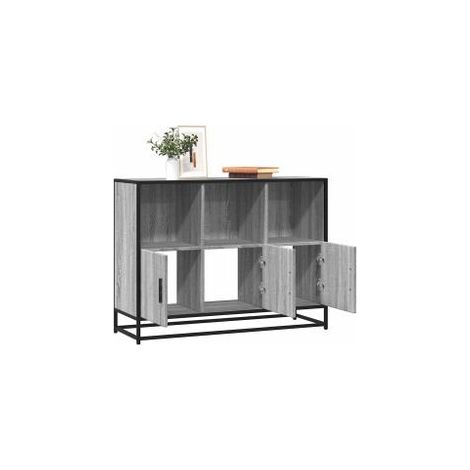 Buffet sonoma gris 100x35x76 bois d'ingénierie (1/5)