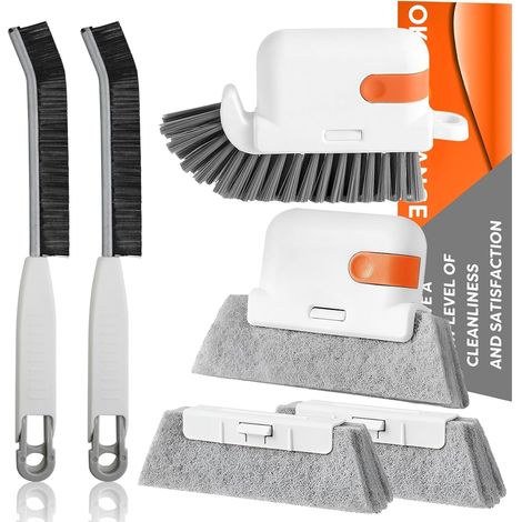 6 Pack Sliding Door Seal Cleaning Brush Bathroom Brush Corner Cleaning Brush Hard Bristle Corner Cleaning Brush (1/5)