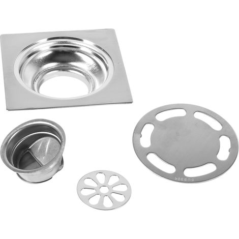 Grille De Sol Carrée En Acier Inoxydable Anti-Odeur Pour Salle De Bain Et Cuisine Avec Filtre À Cheveux - 1 Pièce (1/4)