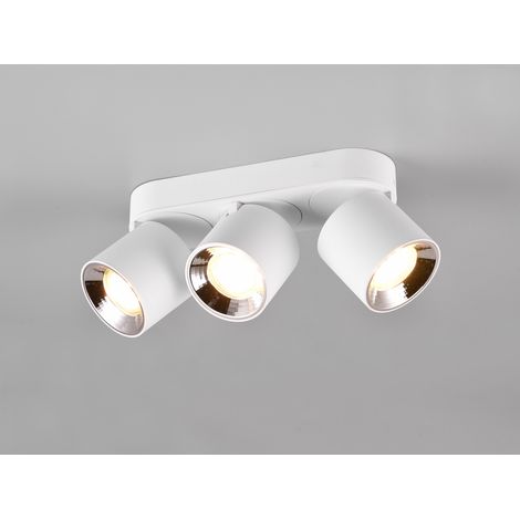 LED Deckenstrahler Weiß 3 Spots schwenkbar dimmbar, Breite 27cm (1/5)