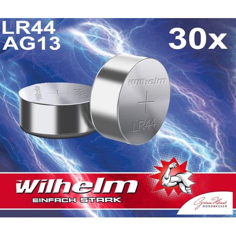 Lot de 30 piles bouton alcalines AG13 1,5 V (LR44, LR1154, 303) (1/5)