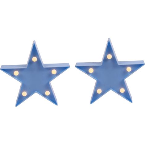 2pièces Veilleuse Led Étoile Lampe De Chevet Douce Et Romantique Lot Pour Ambiance Unique (1/5)