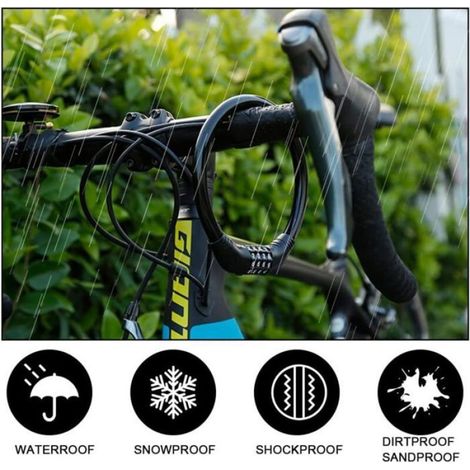 Cadenas Antivol - Combinaison 4 Chiffres - Pour Velo Scooter Moto Remorque - PVC Recouvert Câble Acier - 97 G (1/4)