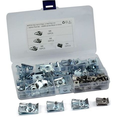 Lot de 80 écrous de carrosserie en acier inoxydable 304 – 4 tailles M4/M5/M6/M8 – Fixation rapide pour véhicules – Résistance accrue (1/2)