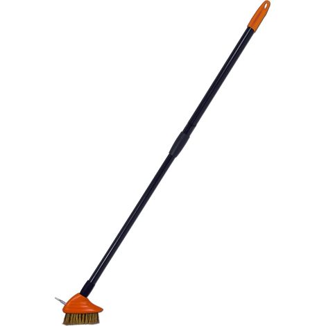 Gt Garden – Brosse de nettoyage télescopique pour pavés – Manche extensible 84-144 cm – Tête avec brosse métallique et pointe en acier – Pour chantiers humides (1/3)