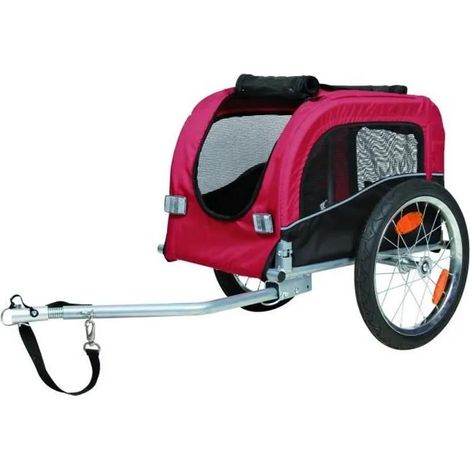 Roulotte de vélo S: 53 × 60 × 60/117 cm, noir/rouge