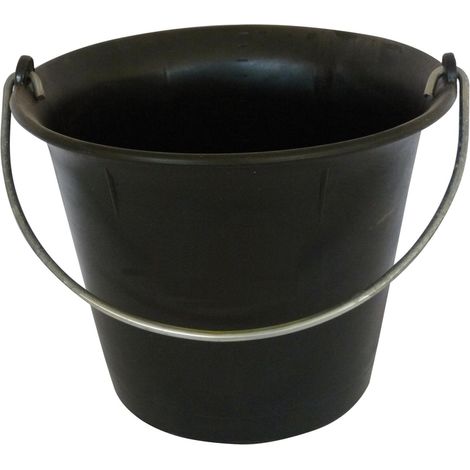 EIMER 11L SCHWARZ KUNSTSTOFF BODEN ABGERUNDET HENKEL 6,8 MONDELIN - 341020