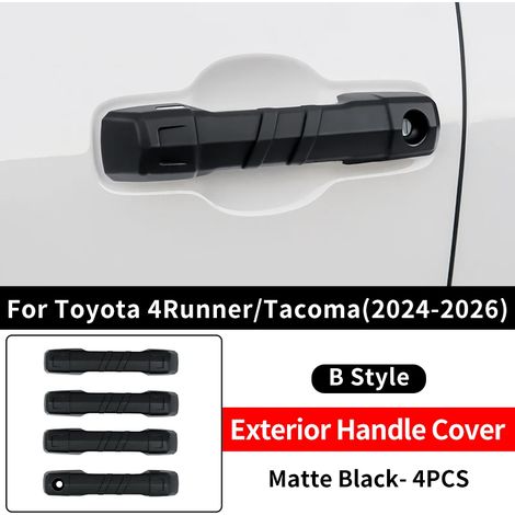 (Tacoma 2024-2026-B Noir mat) Convient aux Toyota 4Runner Tacoma 2024-2026. Garniture de poignée de porte noire, protection de peinture, accessoire de style extérieur en plastique ABS. (1/4)