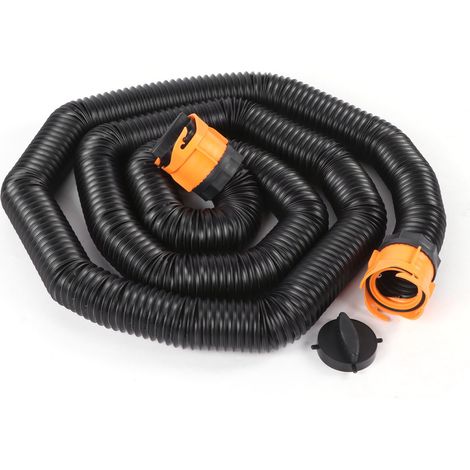 Tuyau d'égout de 4,5 m (15 pi) avec adaptateur pivotant, coude translucide et bouchons de rangement pour pièces de camping-cars (1/5)