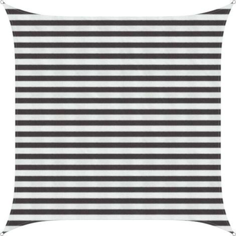 Voile d'ombrage gris anthracite et blanche, 2,5 x 2,5 mètres, PEHD (1/5)