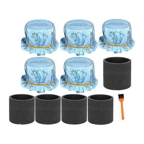 Filtres à disque en papier 90107 et élastiques, et filtre en mousse 90585 pour aspirateurs eau et poussière Shop Vac, compatibles avec la plupart des aspirateurs de 5 gallons.