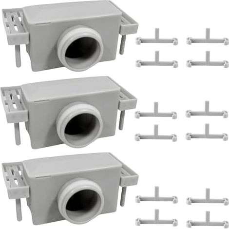 Ensemble de 3 siphons de douche avec filtre anti-odeurs - Joint d'étanchéité avec 6 boucles en plastique - Pour siphons de douche, siphons de sol, sorties d'eau - Récupérateur de cheveux (1/5)