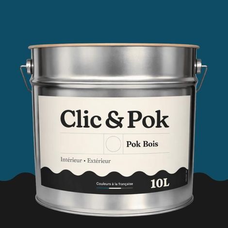 Peinture Bois Extérieur – POK BOIS - 10L - RAL 5001 - Bleu vert- Résistante aux intempéries - Ne s'écaille pas (1/4)