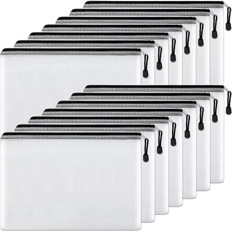 Busta portadocumenti con cerniera formato A5, 16 cartelle portadocumenti in PVC trasparente, per conservare piccoli documenti, forniture, cosmetici e accessori da viaggio, ecc.