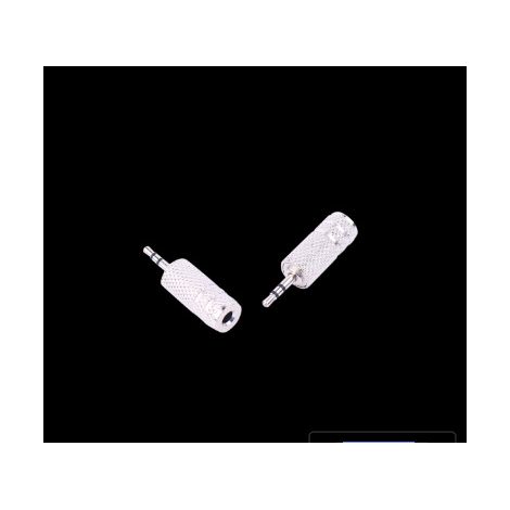 Audio adapter for mobile phone headset, 2.5 mm male plug to 3.5 mm female plug (3.5 mm to 2.5 mm), large to small plug converter.