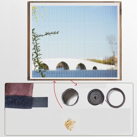 Cuttable Window Mosquito Net Mosquito Net with Self-Adhesive Strips, Ultra Fine Mesh Without Drilling [Single] White Strip 120120cm (1/5)