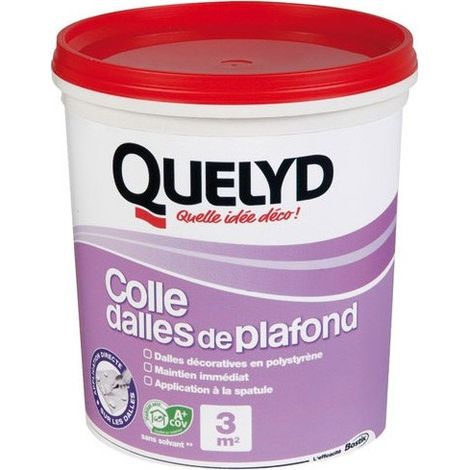 Colle dalles de plafond 1 kg – Adhérence immédiate – Pour polystyrène expansé et panneaux isolants légers – Usage intérieur – Quelyd (1/4)