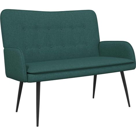 Divano a 2 Posti Verde Scuro 115 x 61 x 87 cm Tessuto vidaXL (1/5)
