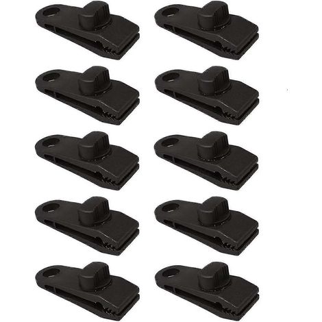 Clips de fixation pour bâches, bâches de tente, auvents, accessoires pour tentes, bâches, auvents, bannières, bateaux, jardinage (1 lot (10 pièces)) (1/4)