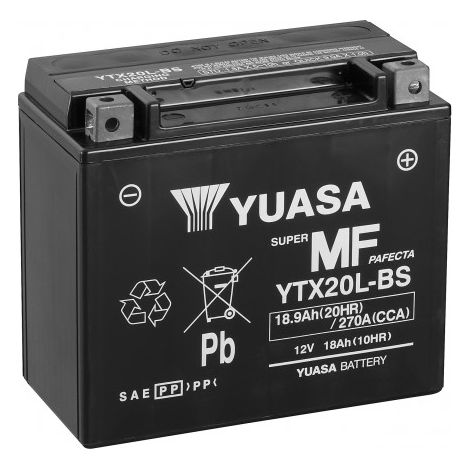 Yuasa – Batterie moto 12V 18.9Ah 270A – Technologie A.G.M scellée – Sans entretien – Pour démarrage rapide (1/2)
