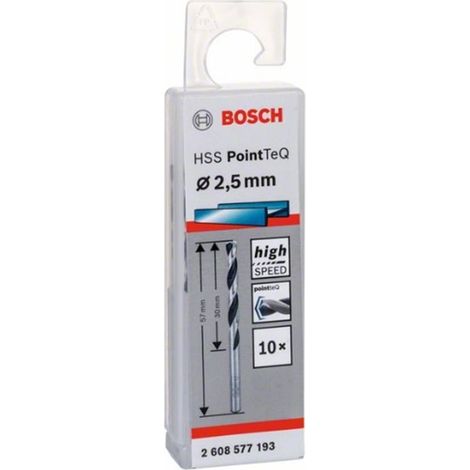 Broca para metal HSS-RPointTeQ DIN338 2.5x30x57 (10 uds.) BOSCH 2608577193