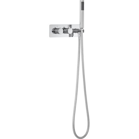 Milano Mirage 2 Outlet Twin Diverter Thermostatic Mixer Shower Valve with Hand Shower Handset and 1.75m Hose - Chrome (1/5)