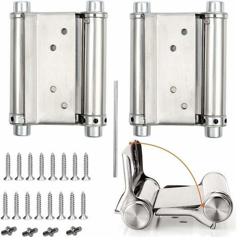 2Pcs Charnières de Porte de Saloon - Gond Porte Battante - Charnière à Ressort - Capacité de Charge Jusqu'à 15 Kg - 76mm (3inch) (1/5)