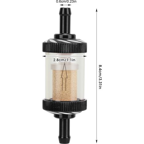 Motorrad Kraftstoff Benzin Filter Carving ABS Hitzebeständigkeit für 6mm Durchmesser MotorradSchwarz (1/5)