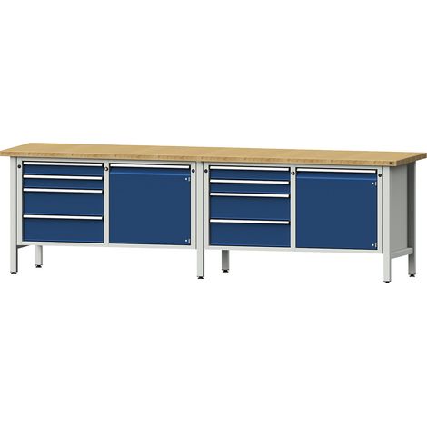 ANKE, Établi de largeur 2800 mm, sur piétement, 2 portes, 8 (1/5)