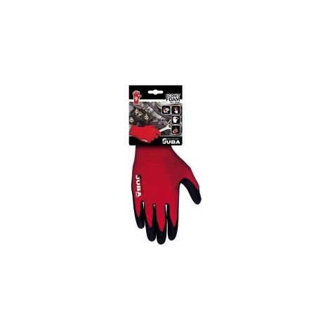 Guante nailon / licra con palma nitrilo microfoam, econit foam, rojo y negro, t-8 m