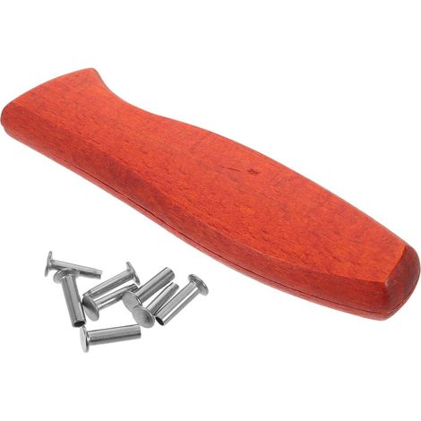 Manche de Couteau en Bois Massif de 12,5cm, Accessoire de Remplacement Ergonomique Antidérapant pour Couteaux Cuisine, Découpe Quotidienne (1/5)