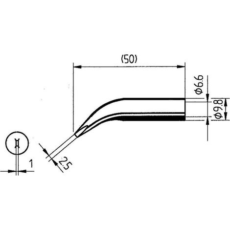 Ersa 0832WD punta de soldar curvada de acero ERSADUR