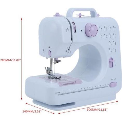 Macchina da cucire elettronica per principianti con 12 punti regolabili, multifunzionale, portatile, con doppio filo e controllo della velocità, luce LED. (1/5)