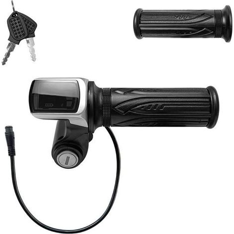 Poignées d'accélérateur pour scooter électrique - Guidon de vélo avec écran LCD - Interface étanche à 6 broches (1/5)